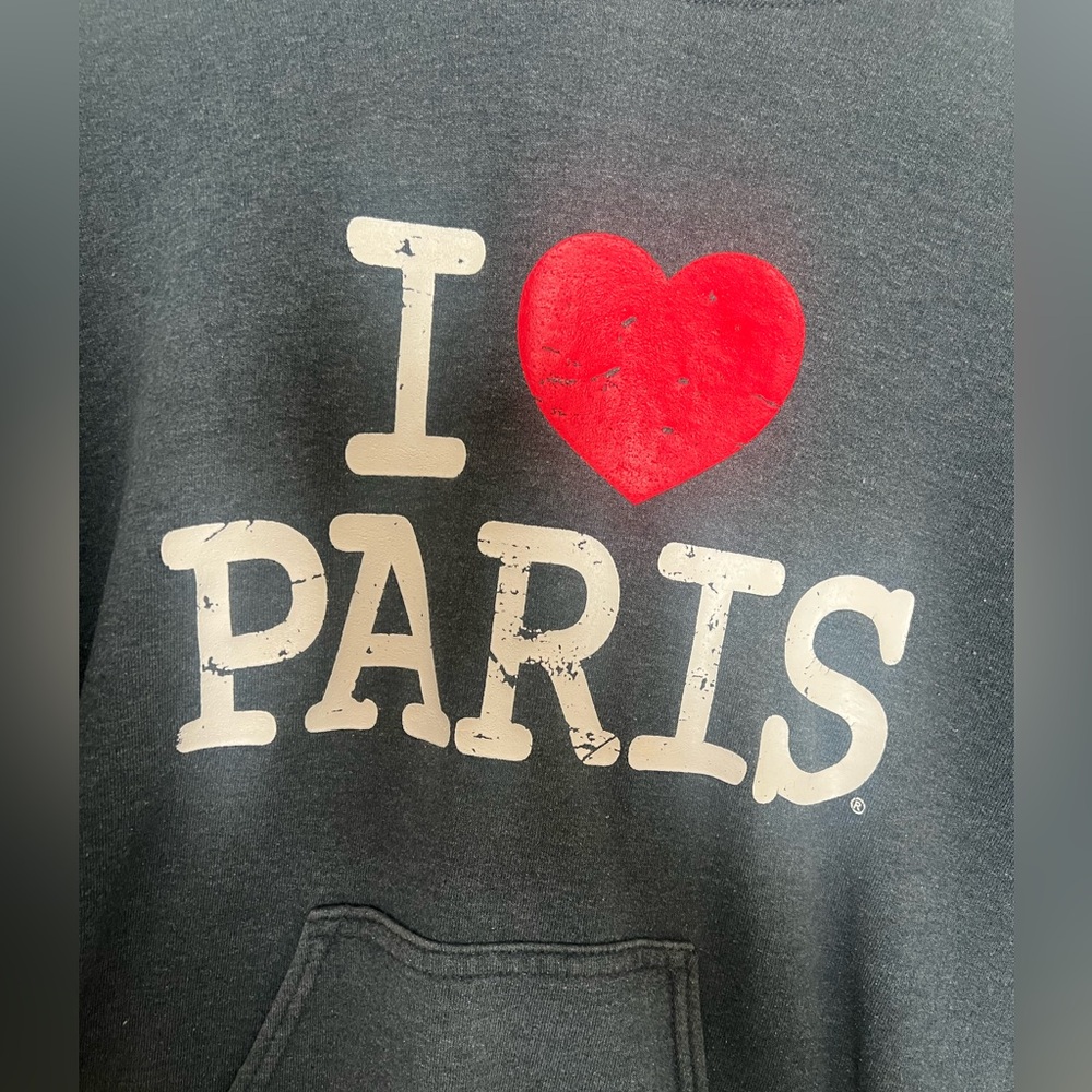 I love Paris dark gray hoodie